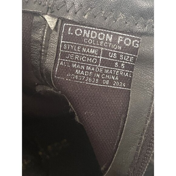 London Fog  Jericho Chunky Ankle Booties Black Vegan Leather Boots Womens 6.5M - Picture 11 of 11